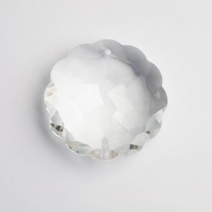 1-45mm Clear Chandelier Crystals Glass Prism - Flower Shaped - Two Hole