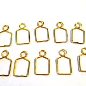 10 Gold-Tone Hangers Hooks Clips for Crystal Balls and Chandelier Crystals