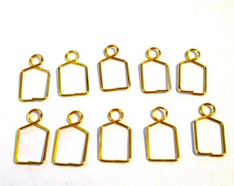 10 Gold-Tone Hangers Hooks Clips for Crystal Balls and Chandelier Crystals