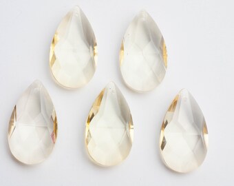 5- 38mm Light Yellow Teardrops