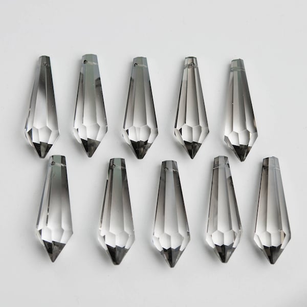 10 Satin Asfour Full Lead Crystal Chandelier Crystals 38mm Icicle  Prisms