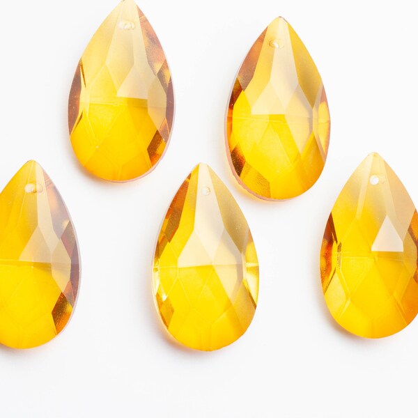 5- 38mm Golden Yellow Teardrops