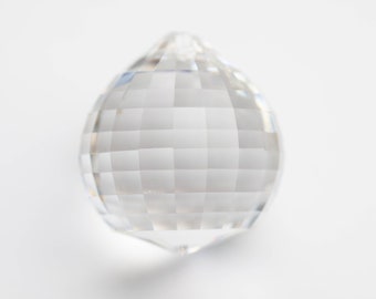 1  LARGE 50mm  Asfour Clear Crystal Ball Chandelier Crystal Prism - Faceted Crystal Ball