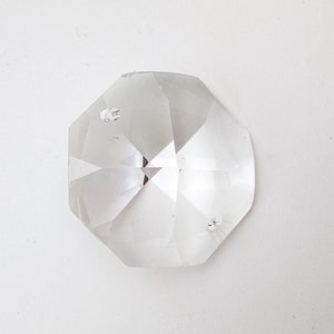 1 - 30mm Clear Octagon Crystal Chandelier Prisms - 2-Hole - ASFOUR Full Lead Crystal
