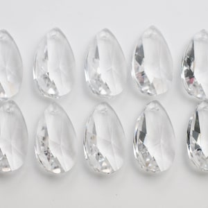 10 Crystal Chandelier Prisms Pendants Beads - Asfour FULL Lead Crystal 1.13 Inch/28mm - Style VAS7328