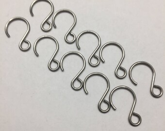 Set of 10 - 22mm Silver Hanging Hooks