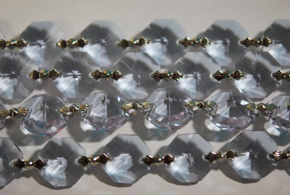 10 Feet Crystal Beads Chain Garland of Clear Chandelier Bead Lamp Chain 10 Feet Crystal Beads Chain Garland of Clear Chandelier Bead Lamp Chain