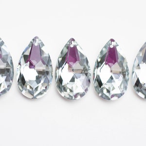 Set of 5 - 38mm Silver Teardrop with Silver Backs