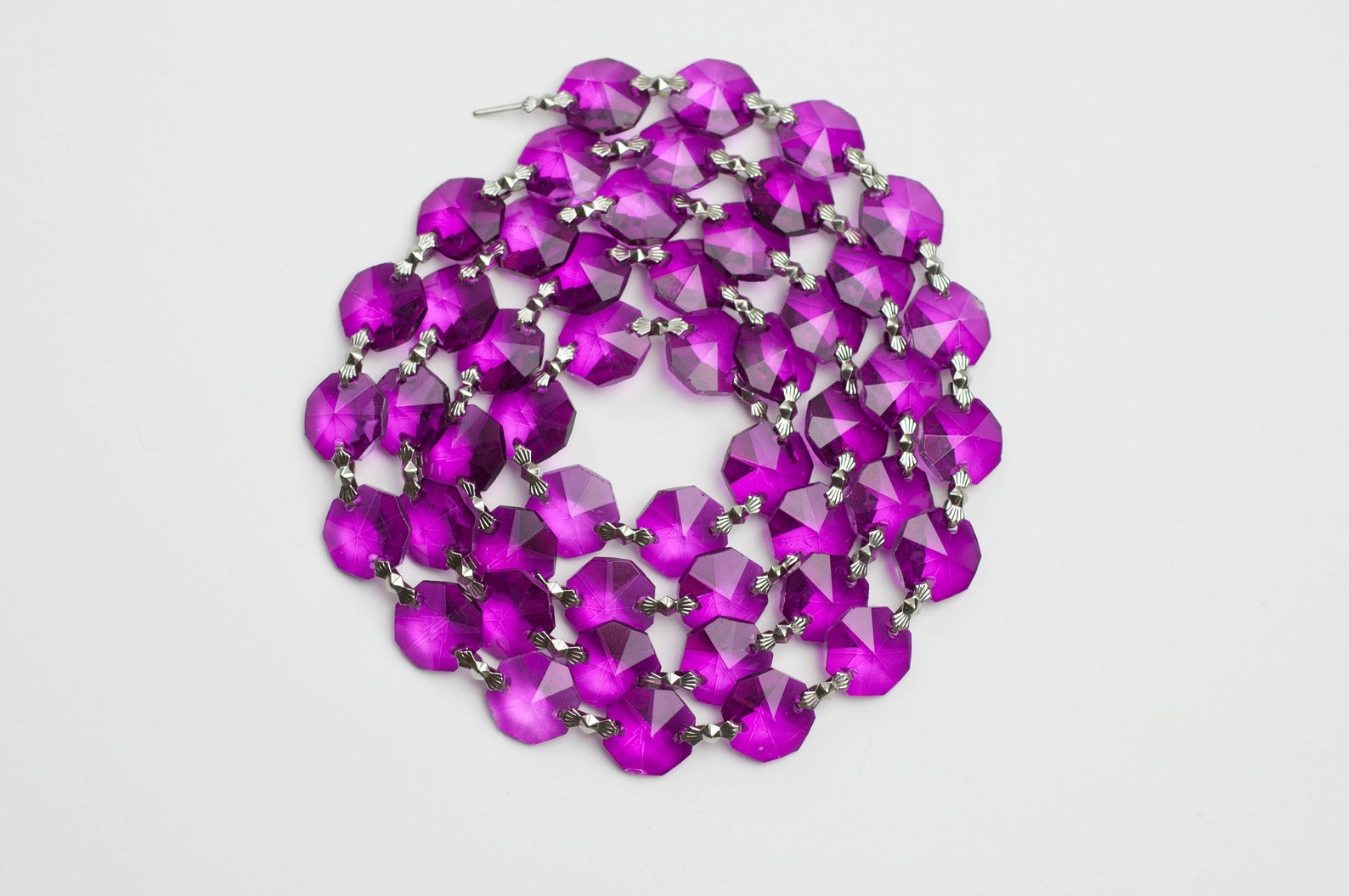 1 Yard 3 Ft. Chandelier Crystals Bead Garland Chain magenta Etsy