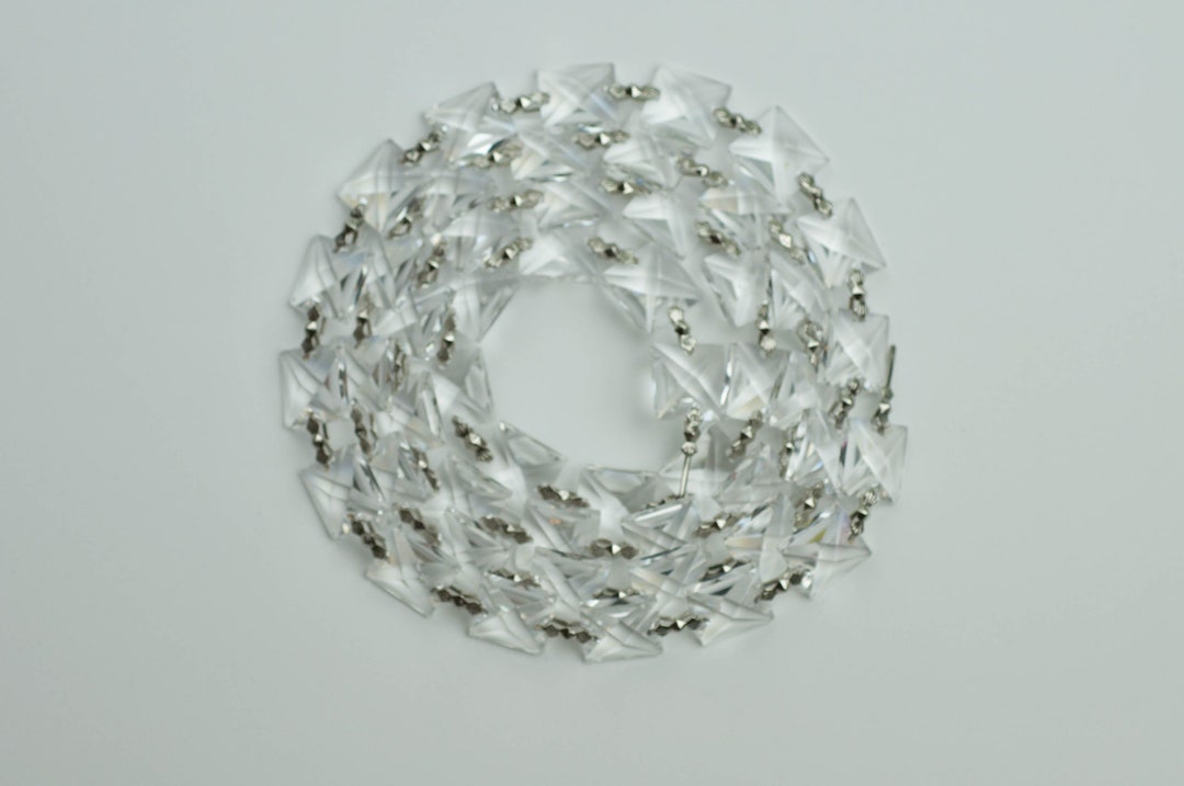 1 Yard 3 Ft. Chandelier Crystals Bead Garland Chain Square ASFOUR FULL LEAD Crystal Etsy