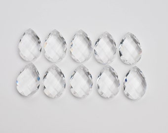 10 - Chandelier Crystals 38mm FULL LEAD Crystal Clear Swedish Almond Crystal Prisms Style VaS74