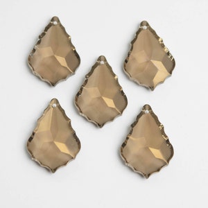5 - 38mm Honey Chandelier Crystals Prism - FULL LEAD Crystal French Pendalogues