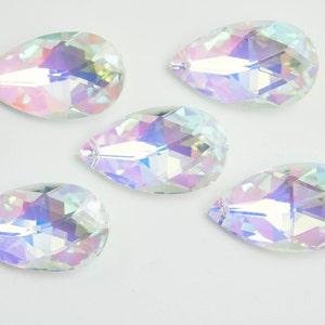 5 AB Chandelier Crystals Prisms 38mm Iridescent Crystal Prisms - Asfour FULL Lead Crystal