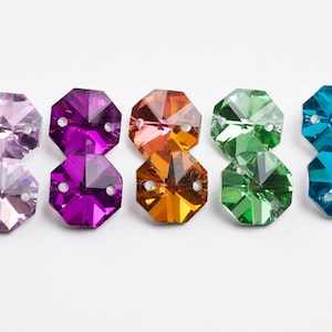 Juego de 100 conectores de cristales para candelabros de 2 orificios y 14 mm - Colección Solsticio de verano