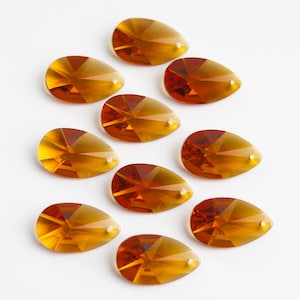 10 - 28mm Amber Chandelier Crystal Prisms - Asfour FULL LEAD Crystal Prisms