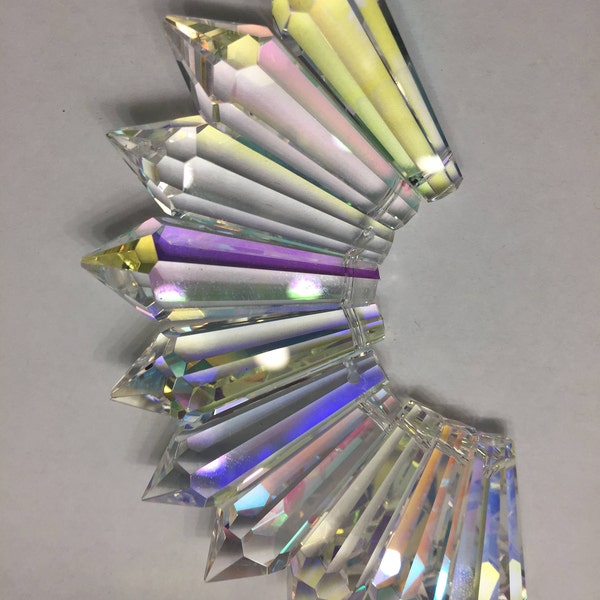 10 AB Asfour Full Lead Crystal Chandelier Crystals Prisms - FULL Lead Crystal 38mm Icicle Prisms (S-9)