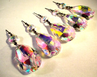 5 - 50mm AB Chandelier Crystals Prisms 50mm 2-Part FULL Lead Crystal Chandelier Prisms (S-3)