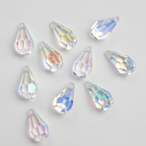 10 - 20mm AB Icicle Crystal Prism Drops Beads Pendants - ASFOUR Lead Crystal