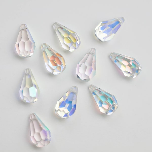 10 - 20mm AB Crystal Prism Drops Beads Pendants - ASFOUR Lead Crystal