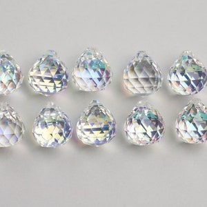 10 - AB Iridescent 20mm Chandelier Crystal Prism Ball, FULL Lead Asfour Crystal