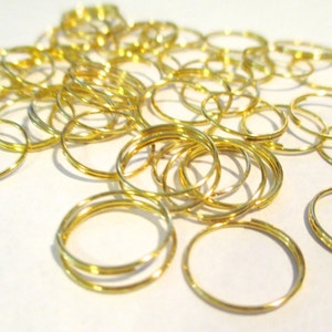 100 Gold-Tone 12mm Jump Rings Chandelier Crystal Connector Clips