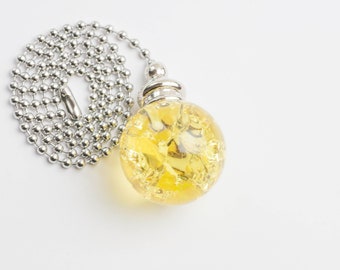 30mm Lemon Yellow Crackle Smooth Fan Pull Ball Crystal with Silver Hardware