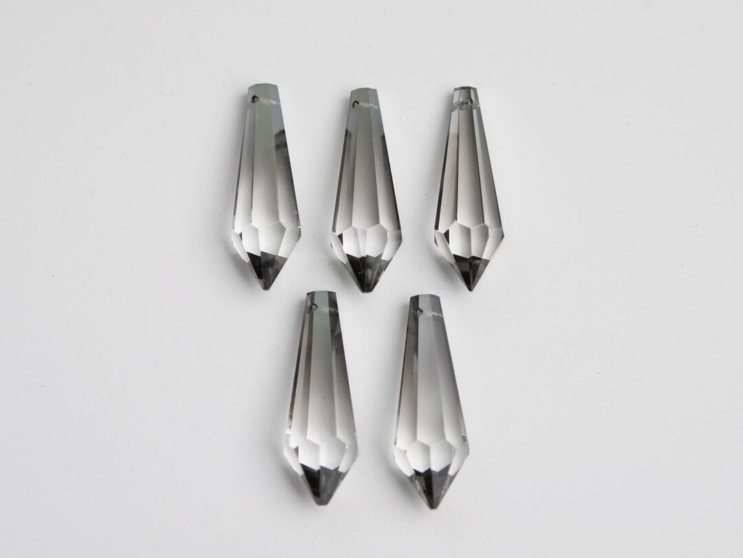 5 Satin Asfour Full Lead Crystal Chandelier Crystals 38mm Icicle Prisms