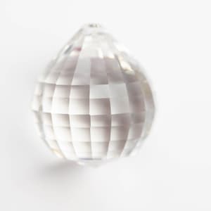 1 - 40mm Clear Crystal Ball Square Cut Chandelier Prism - ASFOUR Lead Crystal Faceted Crystal Ball
