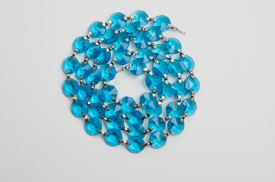 1 Yard 3 Ft. Chandelier Crystals Bead Garland Chain Aqua Etsy