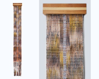 BRONZE STRIPE // Handwoven Painting / Woven Art / Wall Hanging / Tapestry