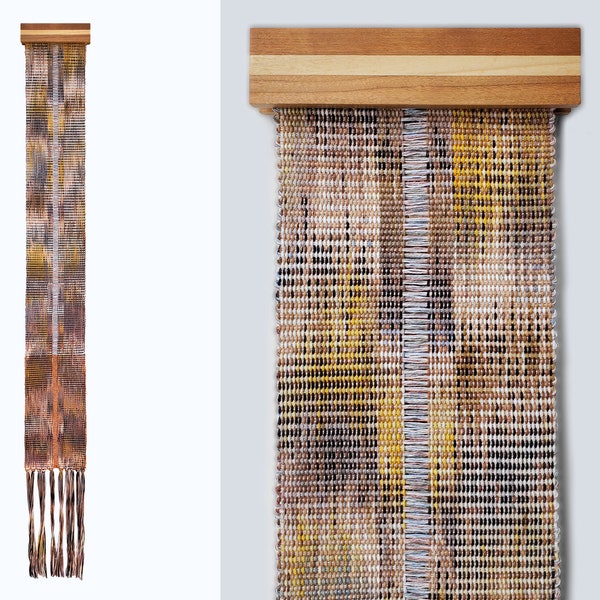 BRONZE STRIPE // Handwoven Painting / Woven Art / Wall Hanging / Tapestry