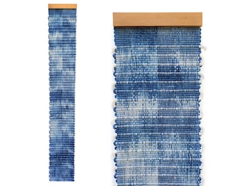 INDIGO STREAM // Handwoven Painting / Woven Art / Wall Hanging / Tapestry