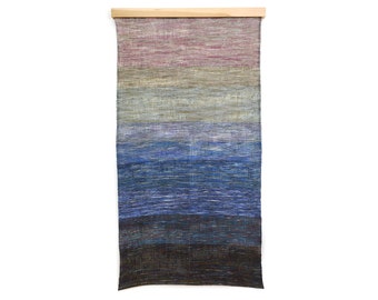 Indigo Fields // Handwoven Painting / Woven Art / Wall Hanging / Tapestry