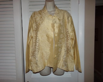 Vintage Coldwater Creek Sunswirls Jacket 100 silk PXL NWT 159