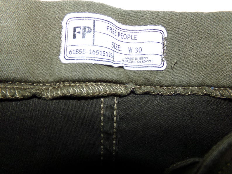 vintage Free People, legging à enfiler vert armée ourlets effilochés S EUC image 5