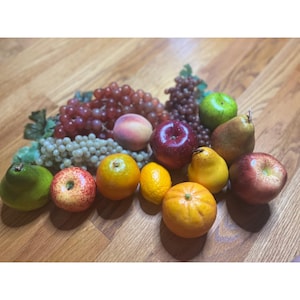 Lot of 14 Vintage Faux Fruit  Artificial Fruit Display Kitchen Decor Realistic
