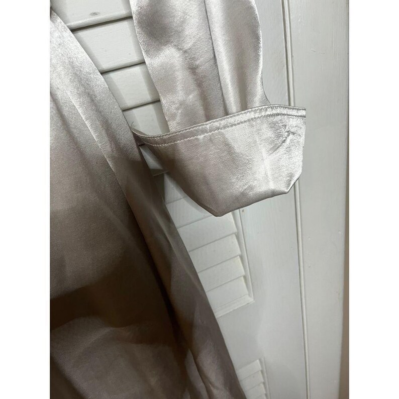 Vintage Little Lies Anthropologie silver belted maxi shirt dress M cuffed sleeve image 4