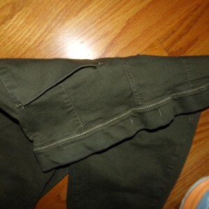 vintage Free People, legging à enfiler vert armée ourlets effilochés S EUC image 3