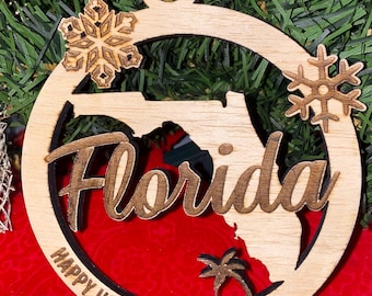 Florida Christmas Ornament 2025