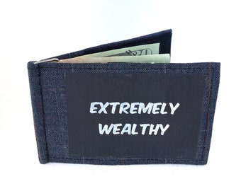 Bi fold wallet, single fold wallet, recycled wallet, fabric wallets, mens wallet, money clip wallet, vegan wallets