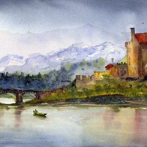 Schottische Landschaftsmalerei Schottland Wandkunst, schottische Wanddekor druckt, Schottland-Malerei, schottische Landschaftsgeschenke