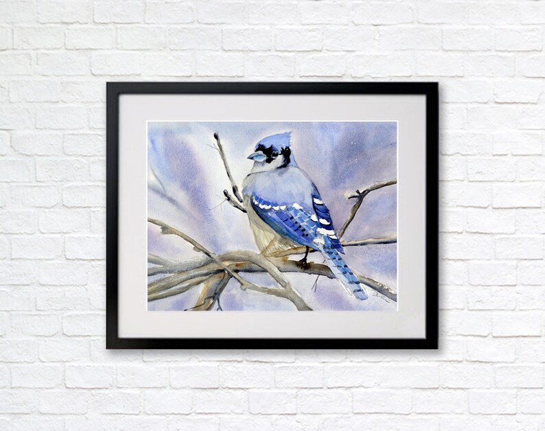 Blue Jay Wall Art Watercolor Blue Jays Bird Watchers | Etsy