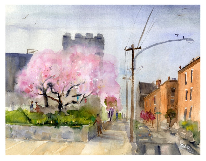 Philadelphia Corinthian Gardens, Friends of Eastern State Penitentiary Park, Clem DaVinci Watercolors, Philly Street Art, FESPP, Fairmount, image 1