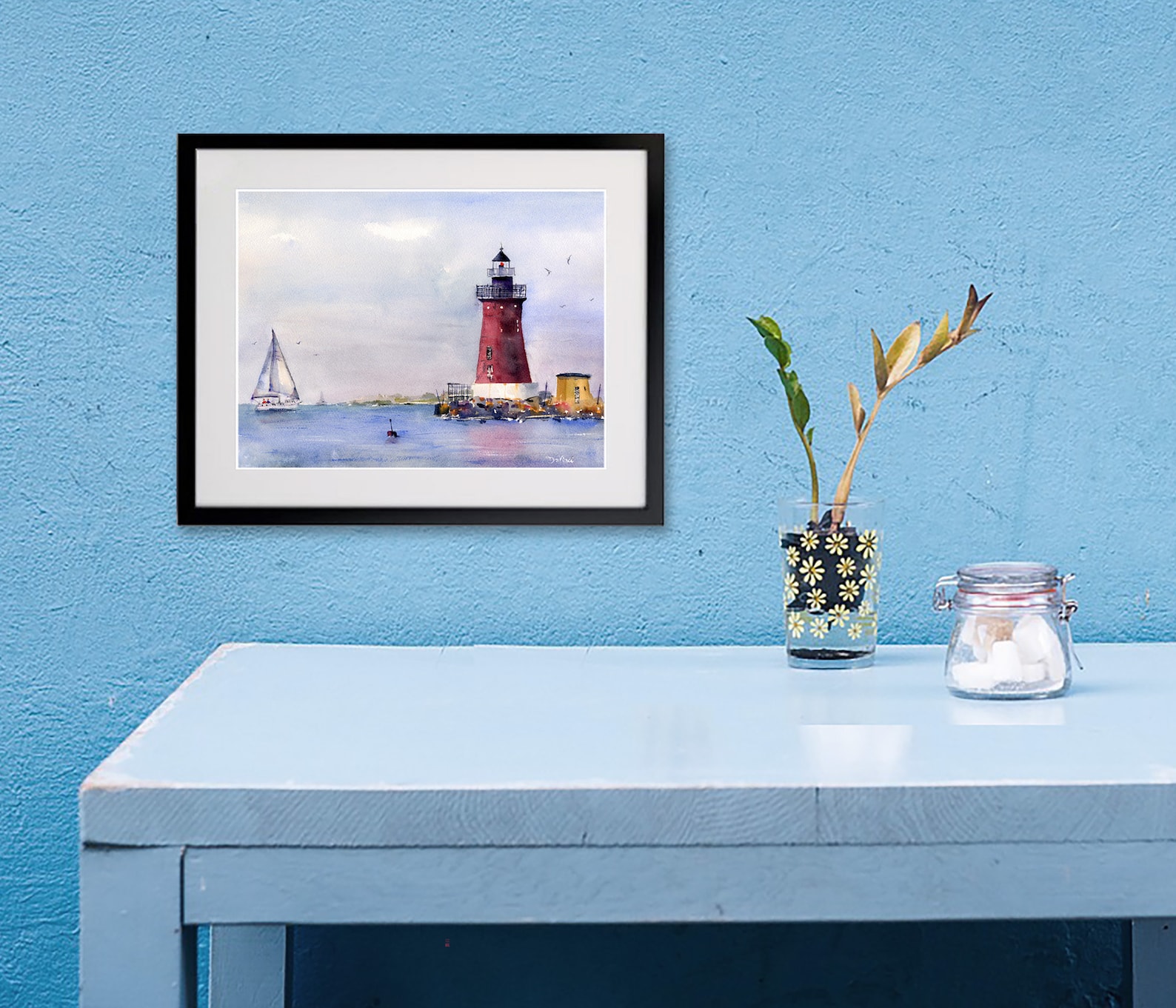 Lewes Lighthouse - Watercolor - Nautical Wall Art - Delaware Beaches ...