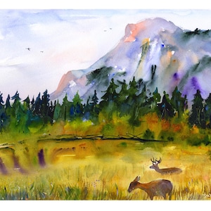 Yosemite Prints - California Wall Art - Yosemite National Park, Clem DaVinci - Watercolor paintings
