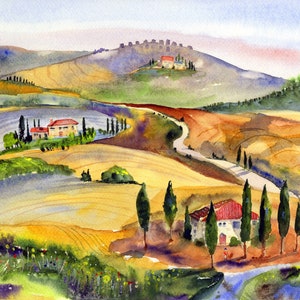Tuscany Italy Prints Landscape, Italian Wall Art Toscana Home Decor, Tuscan Italy Framed Art