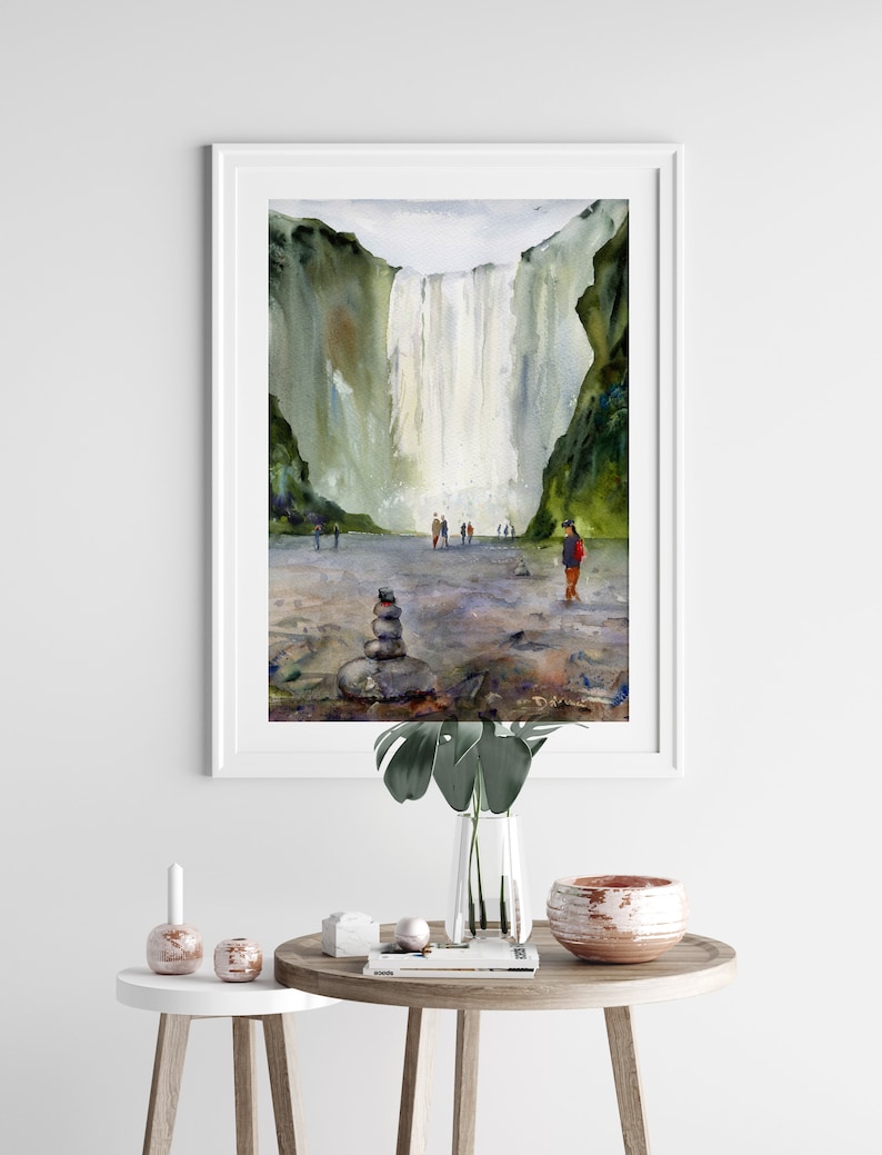ICELAND Landscape Waterfalls Icelandic Wall Art Skógafoss - Etsy