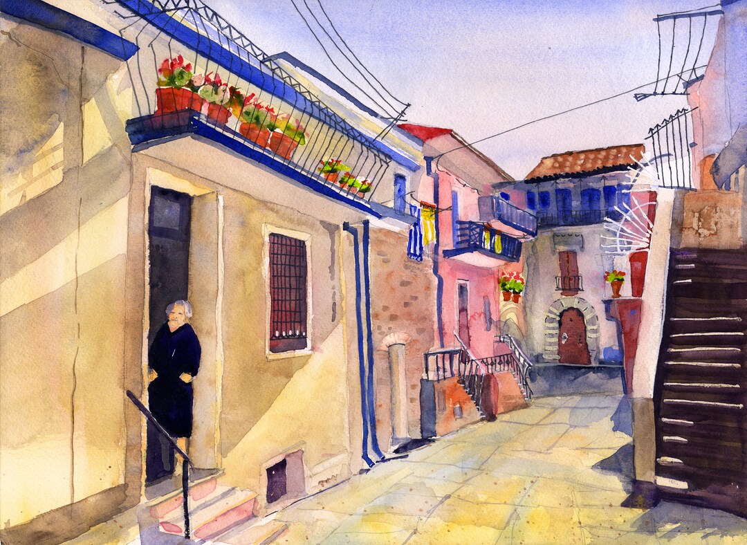 CALABRIA Italy, Paintings of Southern Italy, Clem Davinci, Italian Wall