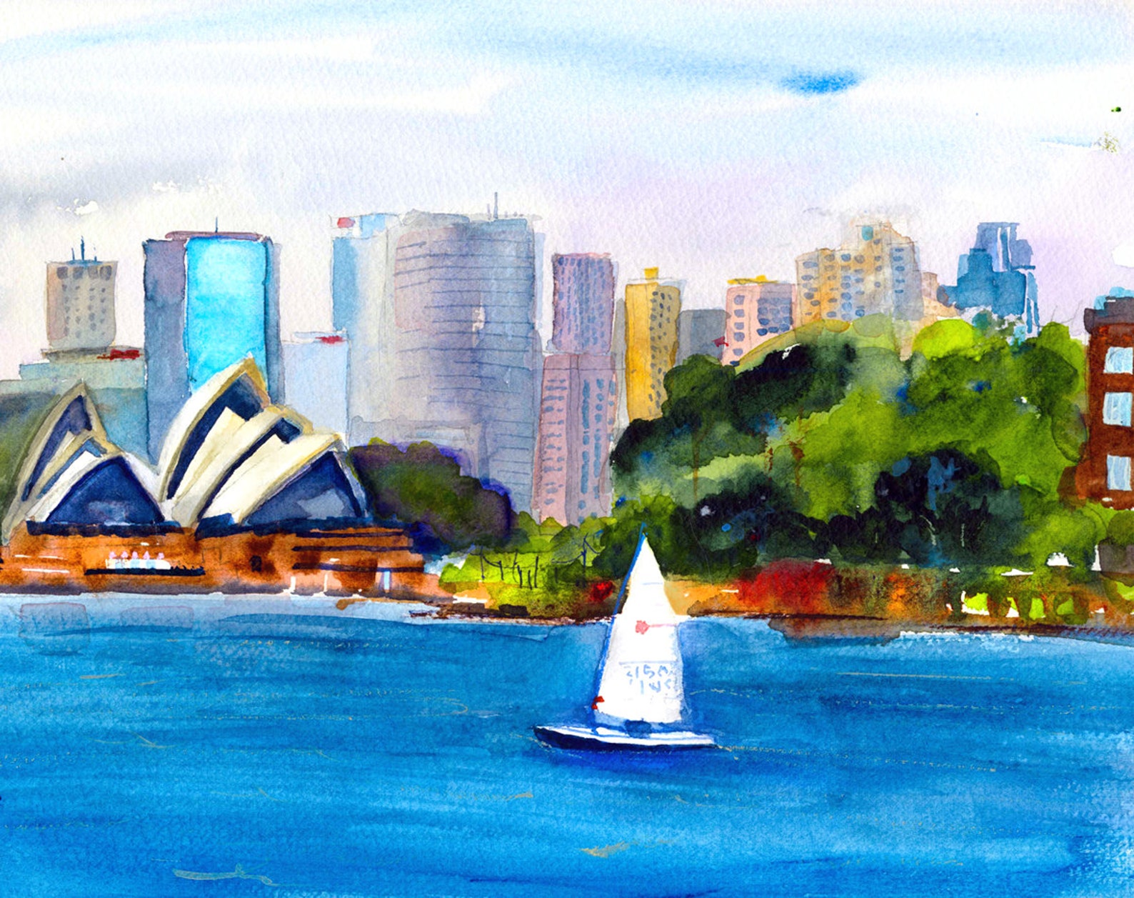 Sydney Australia Sydney Harbor Wall Art Paintings of Etsy