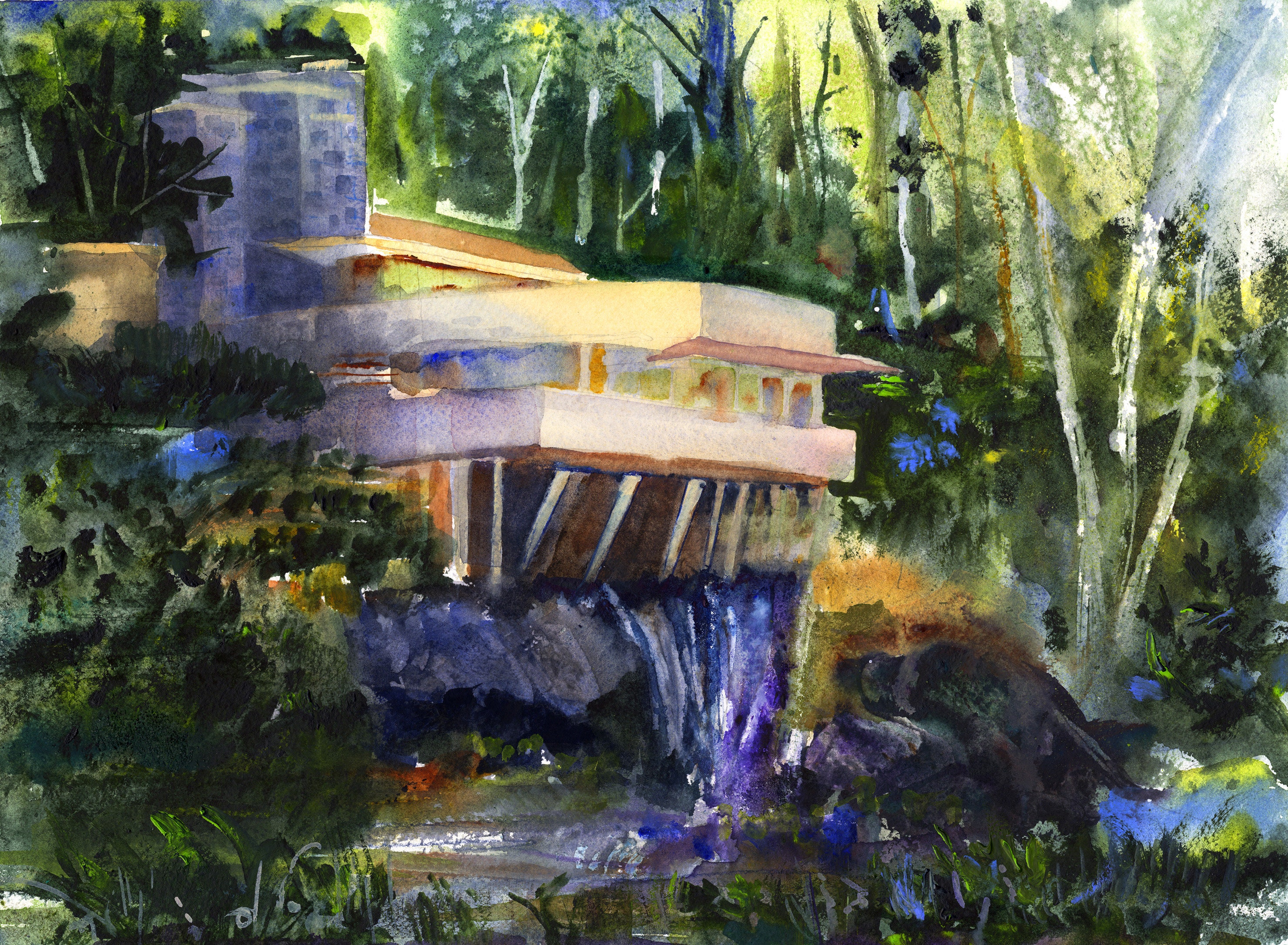 Frank Lloyd Wright 落水荘絵画 落水荘 Frank Lloyd Wright - 読書メーター